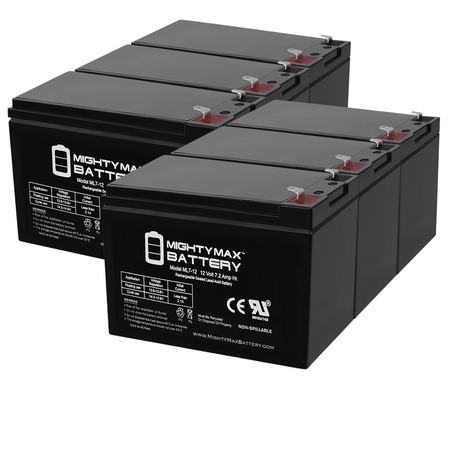 12V 7.2AH SLA Battery for Doorking 1802-EPD Telephone Entry - 6 Pack -  MIGHTY MAX BATTERY, ML7-12MP636171496921191